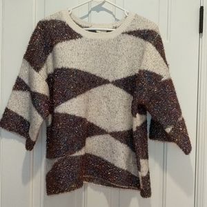 Anthro Moth Sparkling Geo Sweater